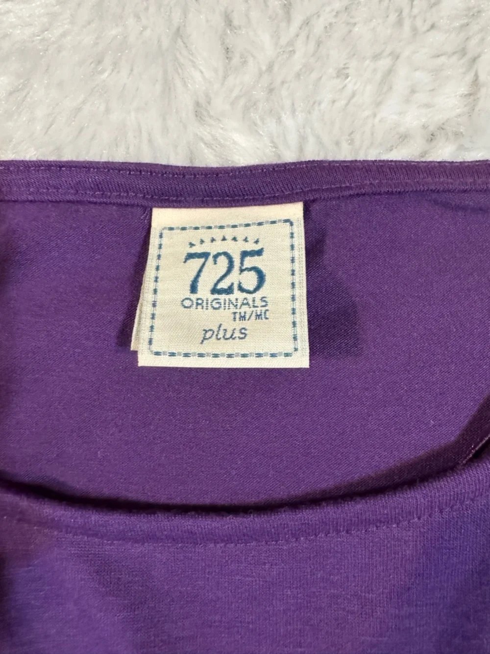 Women's Purple Elastic-Waist Tunic Top with Scoop Neck - Picture 2 of 8